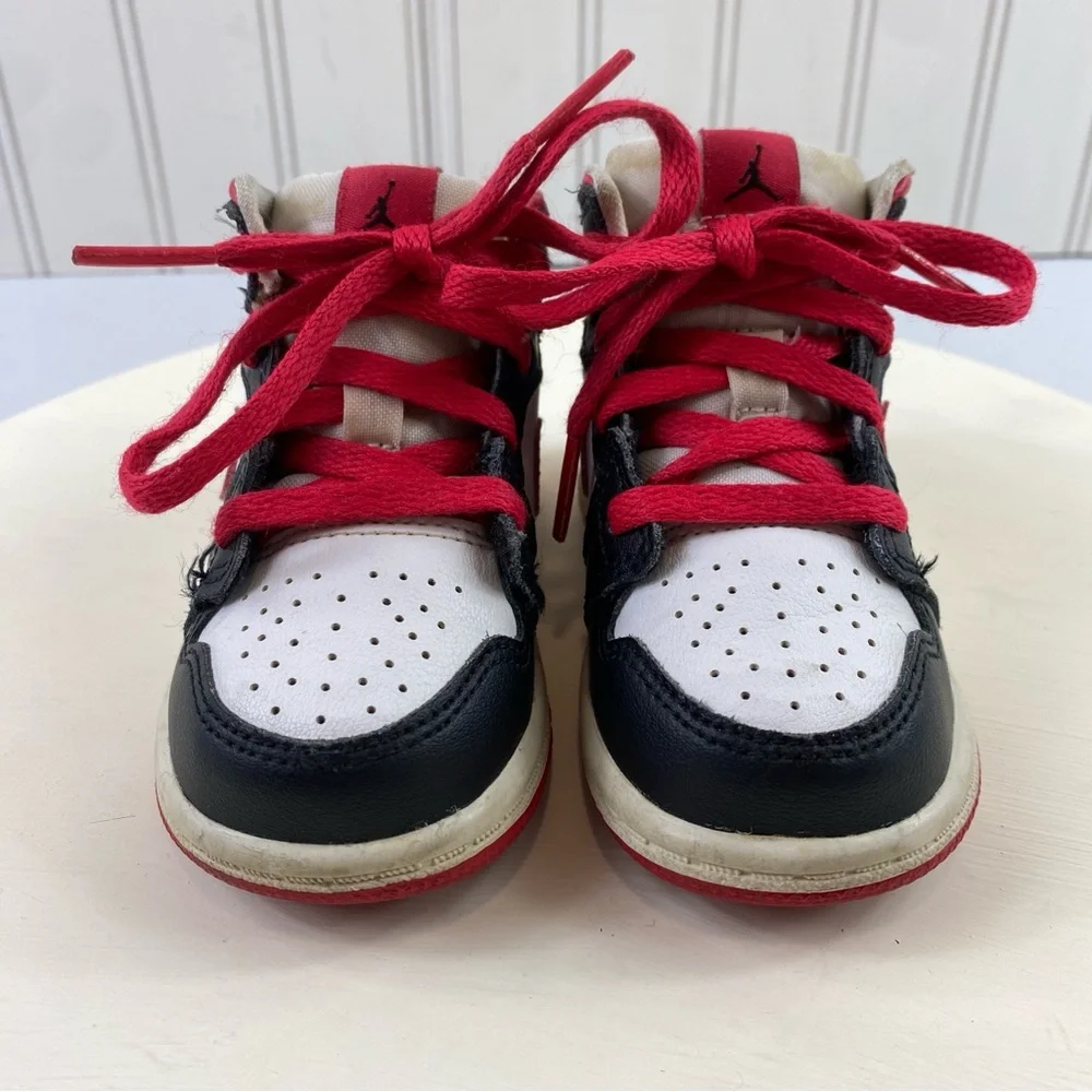 Nike Air Jordan Mid Very‎ Berry Black Red White Sz 5C Toddler KIDS